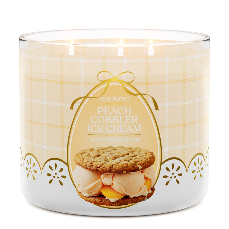 Peach Cobbler Ice Cream Large 3-Wick Candle - XX6O